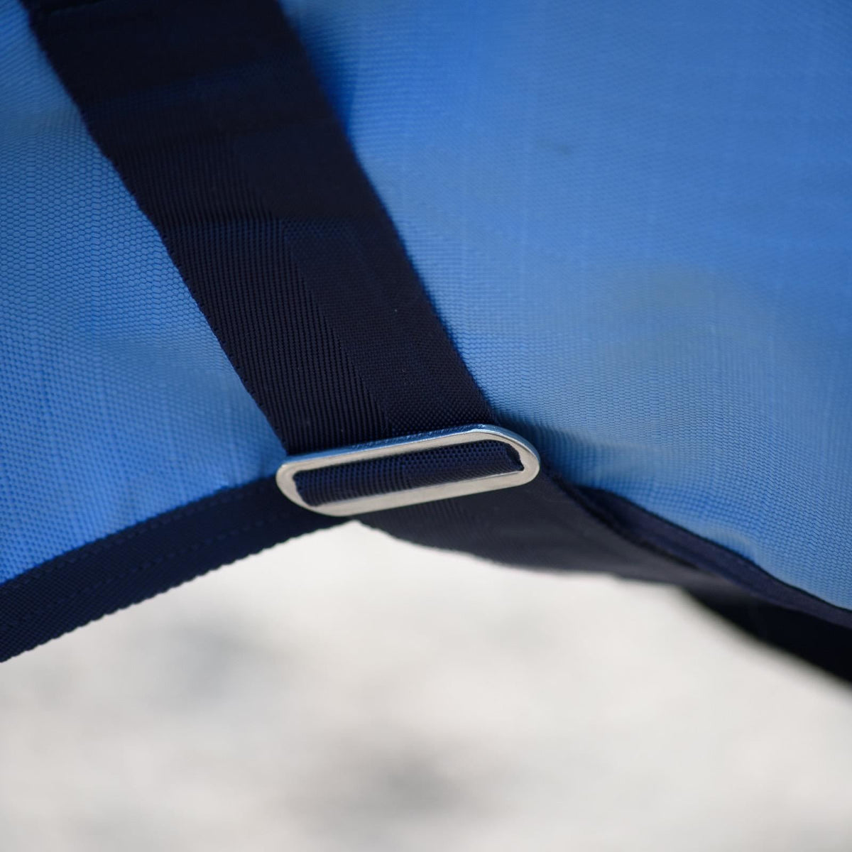 600D Lightweight Waterproof Horse Turnout Rug 0g No Fill Half Neck Navy/Baby Blue