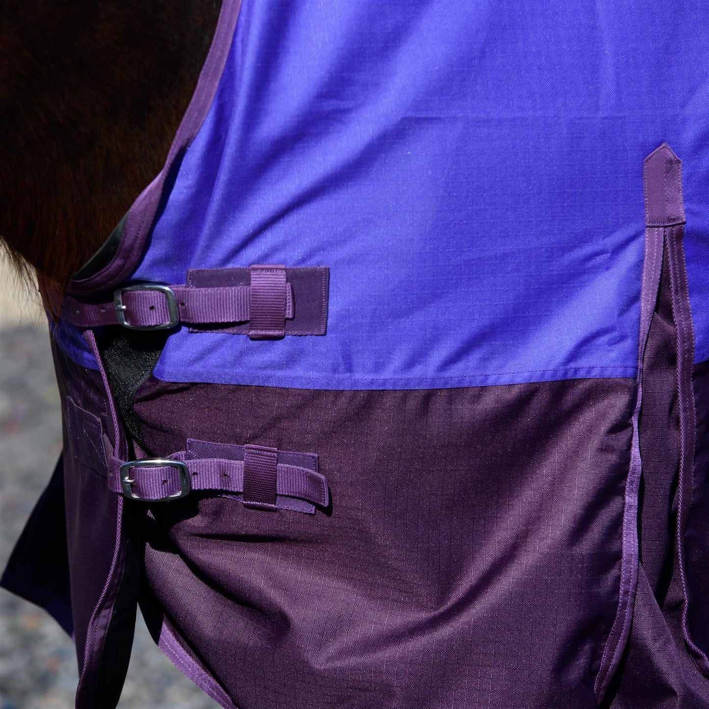 600D Lightweight Waterproof Horse Turnout Rug 0g No Fill Half Neck Purple/Plum