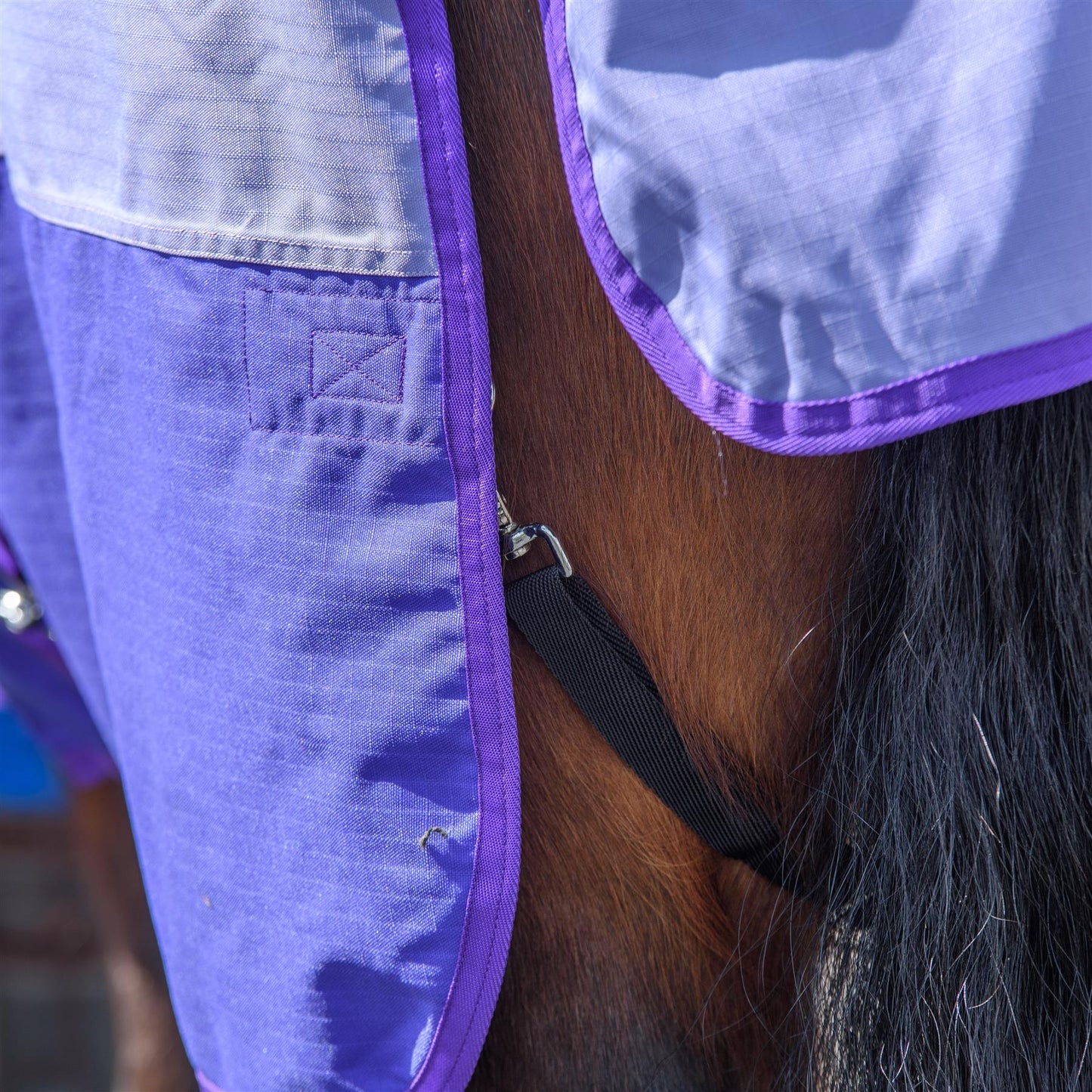 600D Lightweight Waterproof Horse Turnout Rug 0g No Fill Half Neck Lavender/Purple