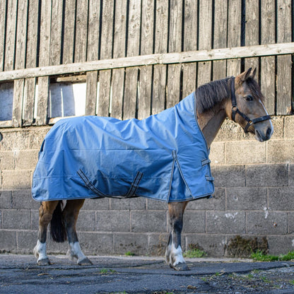 600D Lightweight Waterproof Horse Turnout Rug 0g No Fill Half Neck Dark Denim
