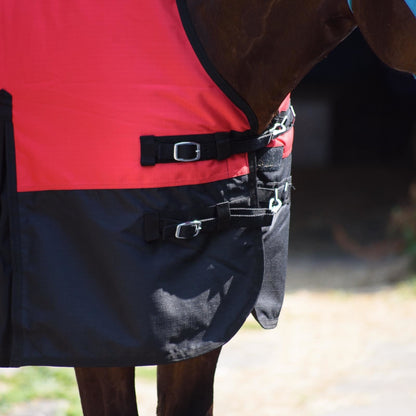 1200D Heavyweight Waterproof Horse Turnout Rug 300g Fill Half Neck Blue/Black