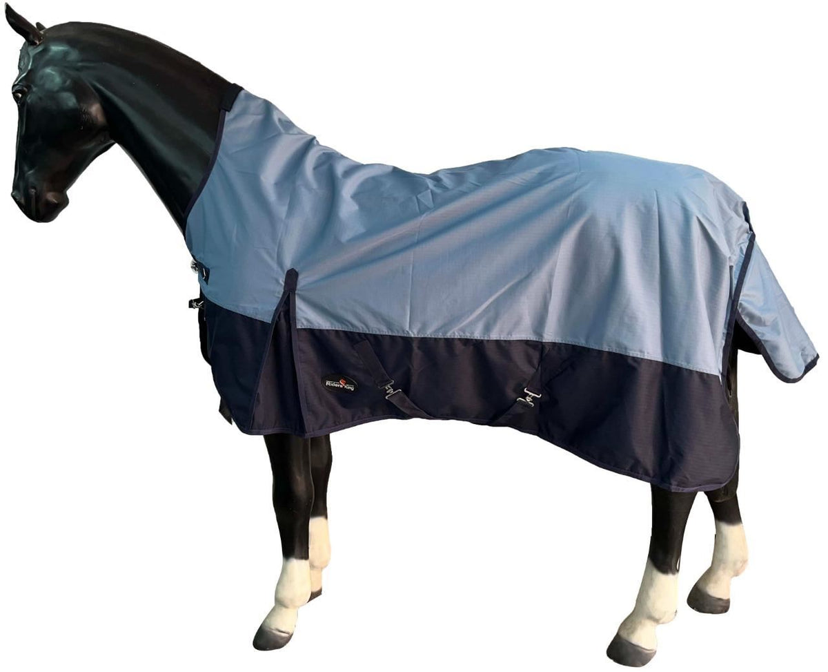 600D Lightweight Waterproof Horse Turnout Rug 0g No Fill Regular Neck Denim/Navy