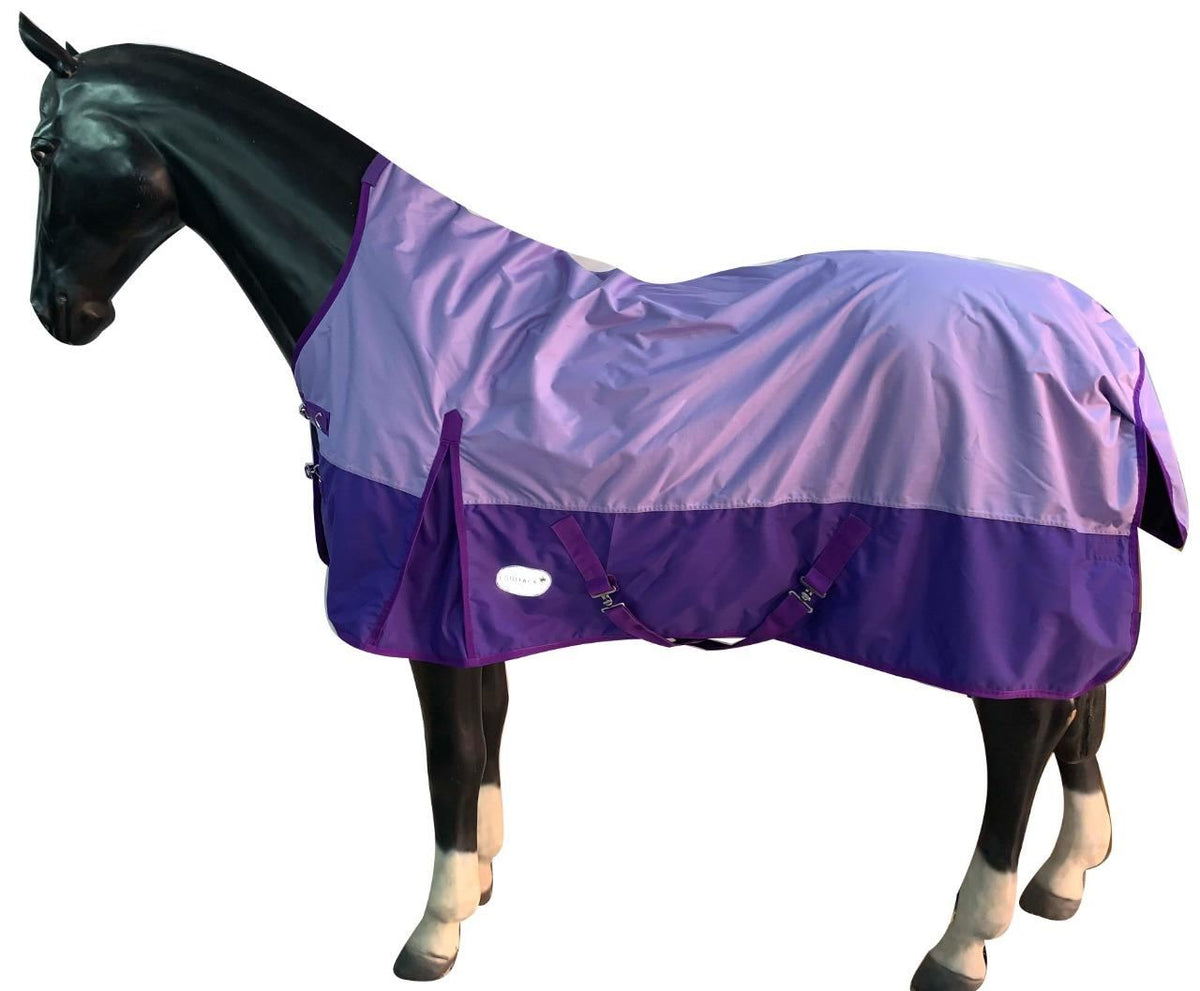 600D Lightweight Waterproof Horse Turnout Rug 0g No Fill Half Neck Lavender/Purple