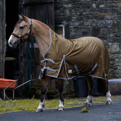 600D Mediumweight Waterproof Horse Turnout Rug 50g Fill Half Neck Light Brown