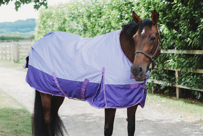 600D Mediumweight Waterproof Horse Turnout Rug 50g Fill Regular Neck Lavender/Purple