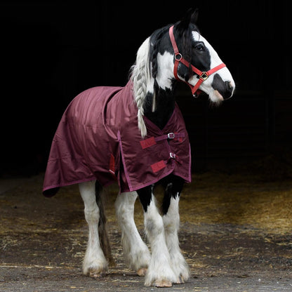 600D Lightweight Waterproof Horse Turnout Rug 0g No Fill Half Neck Burgundy