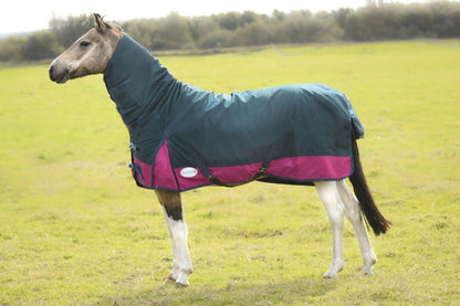 600D Lightweight Waterproof Horse Turnout Rug 0g No Fill Combo Full Neck Navy/Raspberry