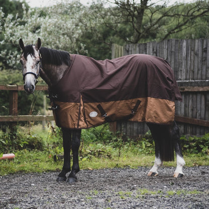 1200D Lightweight Waterproof Horse Turnout Rug 0g No Fill Standard Neck Grey/Brown