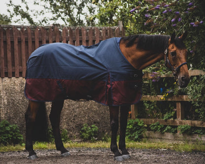 600D Mediumweight Waterproof Horse Turnout Rug 50g Fill Half Neck Royal Blue