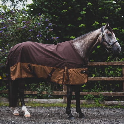 1200D Lightweight Waterproof Horse Turnout Rug 0g No Fill Standard Neck Dark Brown/Light Brown