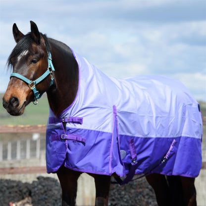 600D Lightweight Waterproof Horse Turnout Rug 0g No Fill Half Neck Lavender/Purple