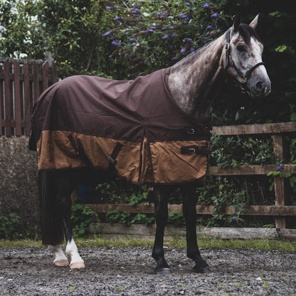 1200D Lightweight Waterproof Horse Turnout Rug 0g No Fill Standard Neck Dark Brown/Light Brown