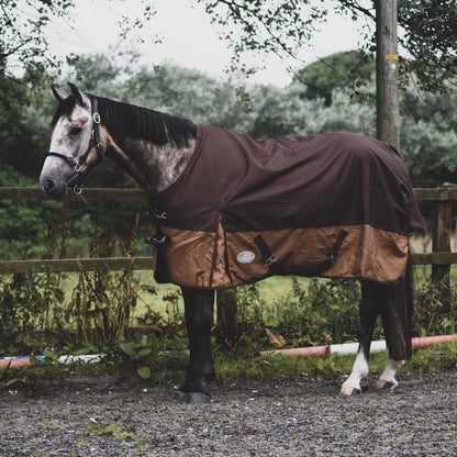 1200D Lightweight Waterproof Horse Turnout Rug 0g No Fill Standard Neck Grey/Brown