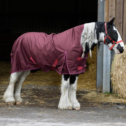 600D Lightweight Waterproof Horse Turnout Rug 0g No Fill Half Neck Dark Burgundy