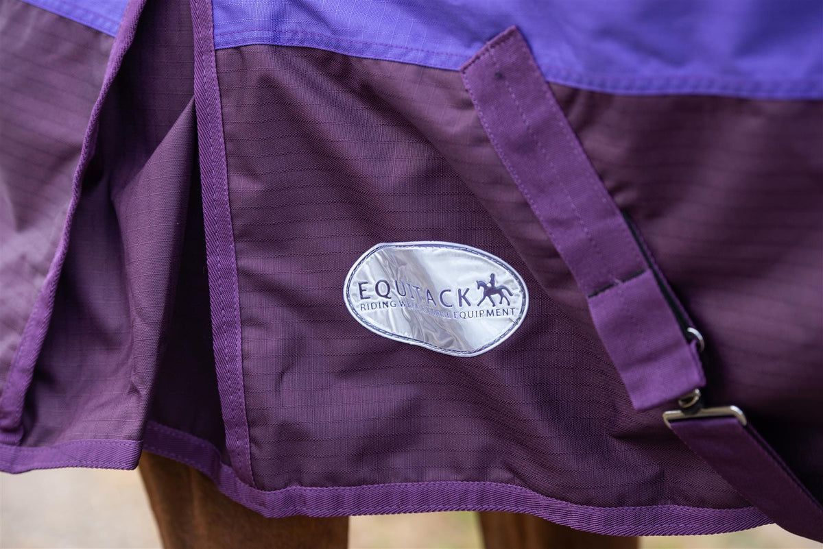 600D Mediumweight Waterproof Horse Turnout Rug 100g Fill Combo Full Neck Purple/Plum