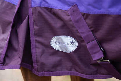 600D Mediumweight Waterproof Horse Turnout Rug 100g Fill Combo Full Neck Purple/Plum