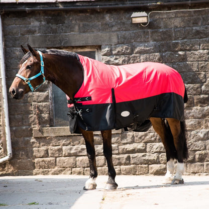 1200D Heavyweight Waterproof Horse Turnout Rug 300g Fill Half Neck Blue/Black