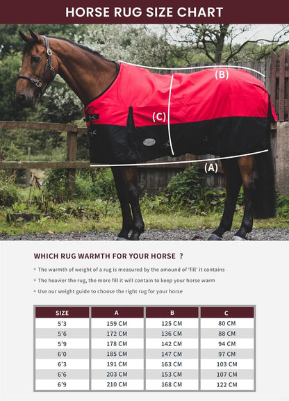 600D Mediumweight Waterproof Horse Turnout Rug 100g Fill Standard Neck Purple/Plum