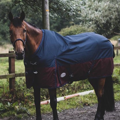 600D Mediumweight Waterproof Horse Turnout Rug 50g Fill Half Neck Royal Blue