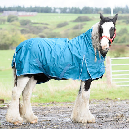 600D Lightweight Waterproof Horse Turnout Rug 0g No Fill Half Neck Turquoise
