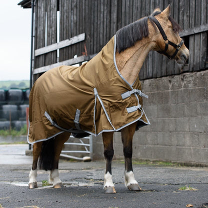 600D Lightweight Waterproof Horse Turnout Rug 0g No Fill Half Neck Dark Brown