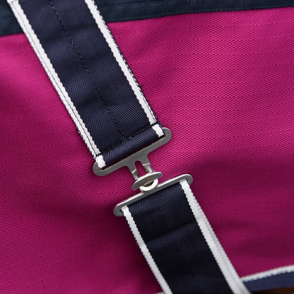1200D Mediumweight Waterproof Horse Turnout Rug 100g Fill Half Neck Navy/Raspberry