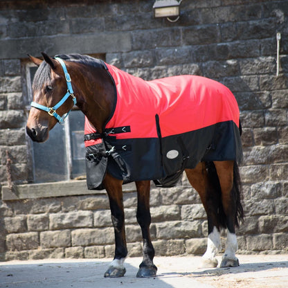 1200D Heavyweight Waterproof Horse Turnout Rug 300g Fill Half Neck Blue/Black