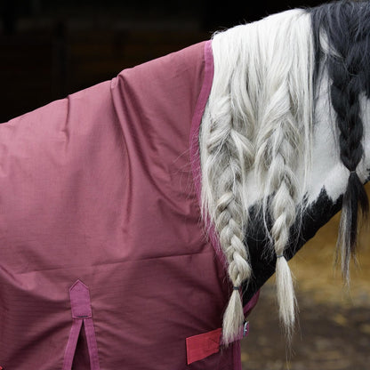 600D Lightweight Waterproof Horse Turnout Rug 0g No Fill Half Neck Dark Burgundy