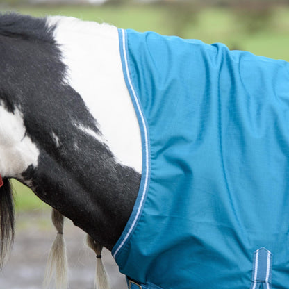 600D Lightweight Waterproof Horse Turnout Rug 0g No Fill Half Neck Turquoise