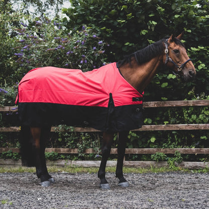 1200D Lightweight Waterproof Horse Turnout Rug 0g No Fill Standard Neck Red/Black