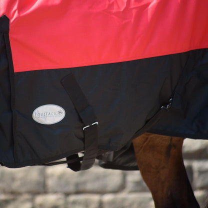 1200D Heavyweight Waterproof Horse Turnout Rug 300g Fill Half Neck Blue/Black