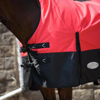 1200D Heavyweight Waterproof Horse Turnout Rug 300g Fill Half Neck Blue/Black
