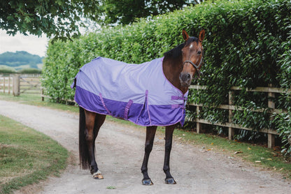 600D Lightweight Waterproof Horse Turnout Rug 0g No Fill Regular Neck Lavender/Purple