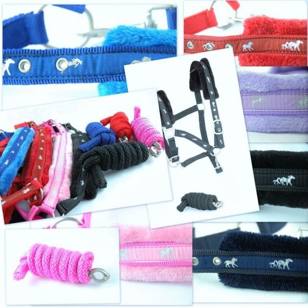 Horse Printed Fleece Padded Nylon Headcollar