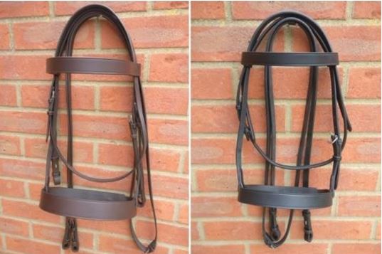 Padded Leather Hunter Shw Bridle Leather Rein Wide Nosband Brown Black 4 Sizes