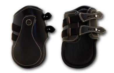 Horse Jumping Leg Protection Boots Leg Guard Leather Fetlock Boots Black All Size