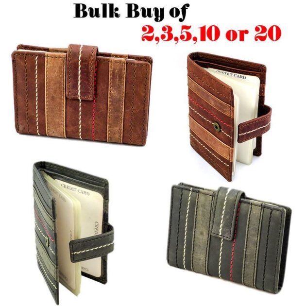 Soft Black Leather Credit Card Holder with RFID Protection - Takes Card Holder